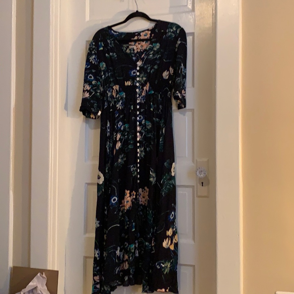 Breezy Button Down Floral Maxi Dress